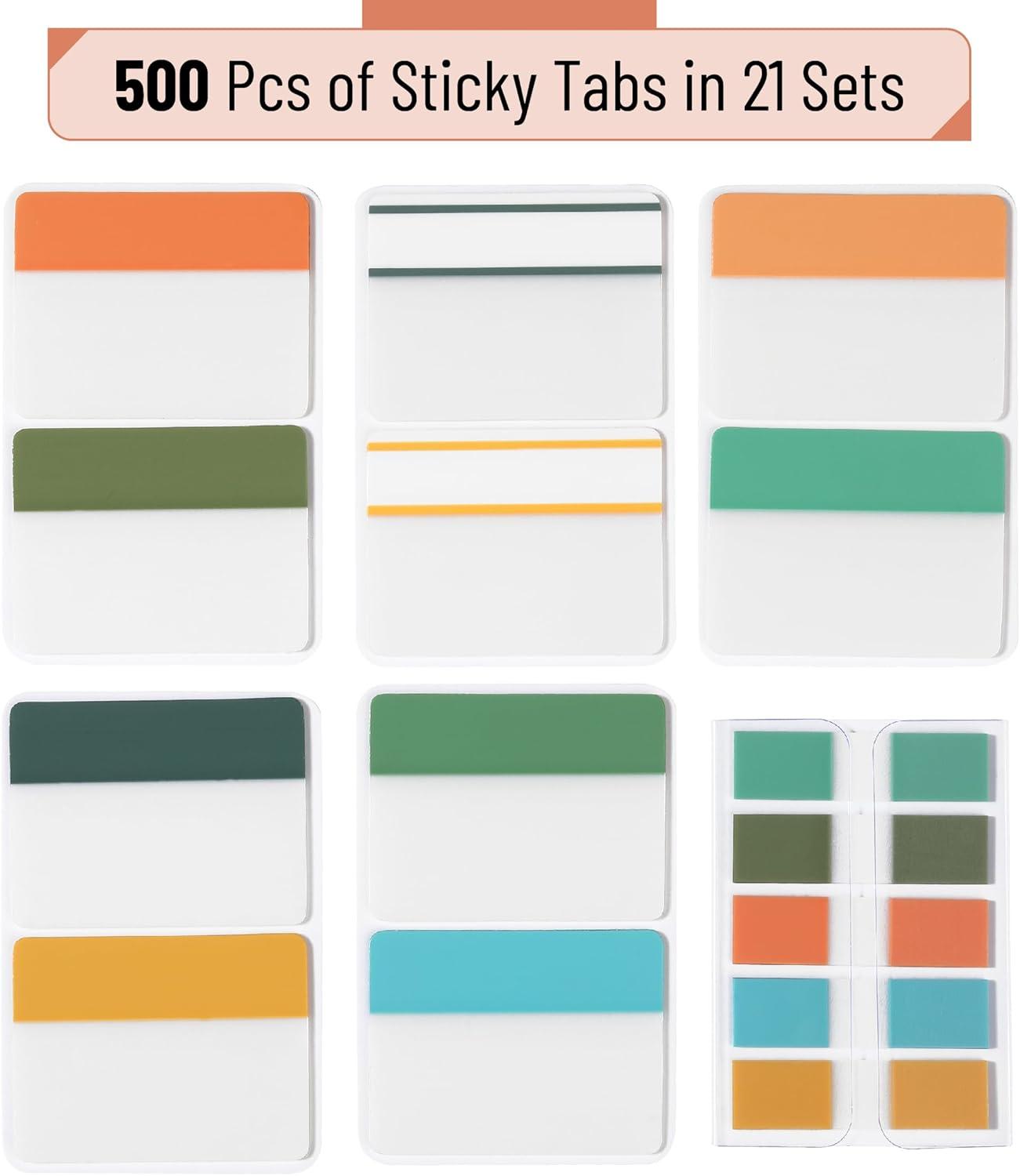 image:imageMr Pen Sticky Index Tabs 500 Pcs 21 Sets Pastel Writable Colored Pages Markers Labels for Reading Notes Books Binders Notebook Folders and Classify Files WaterResistantGarden