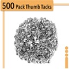 image:imageMr Pen Thumb Tack 500 Pack Silver Flat Push Pins Bulk Steel Roundness Push Pins Office Tacks for Corkboard Hanging Maps Poster Picture and Creating Different Art ProjectSilver