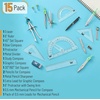 image:imageMr Pen Geometry Set with 6 Inch Swing Arm Protractor Divider Set Squares Ruler Compasses and Protractor 15 Piece SetGreen