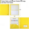 image:imageMr Pen Plastic Folders with Pockets and Prongs 24 Pack Letter Size Magenta Flexible Plastic Folders with Prongs Clear Front Pocket and Card SlotYellow  Organizational Sheets