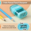 image:imageMr Pen Pencil Sharpener amp Eraser 4 Pack 2in1 Manual Sharpeners with Canister 2 Sharpening Holes for Standard amp Jumbo Pencils Colorful Dual Hole Design for School Office Home KidsYellow  Orange  Blue  Green