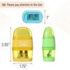 image:imageMr Pen Pencil Sharpener amp Eraser 4 Pack 2in1 Manual Sharpeners with Canister 2 Sharpening Holes for Standard amp Jumbo Pencils Colorful Dual Hole Design for School Office Home KidsYellow  Orange  Blue  Green