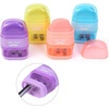 image:imageMr Pen Pencil Sharpener amp Eraser 4 Pack 2in1 Manual Sharpeners with Canister 2 Sharpening Holes for Standard amp Jumbo Pencils Colorful Dual Hole Design for School Office Home KidsMacaron Colors