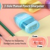 image:imageMr Pen Pencil Sharpener amp Eraser 4 Pack 2in1 Manual Sharpeners with Canister 2 Sharpening Holes for Standard amp Jumbo Pencils Colorful Dual Hole Design for School Office Home KidsMacaron Colors