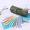 image:imageMr Pen PU Leather Boho Style Pencil Case Slim Aesthetic Leather PouchGreen
