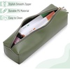 image:imageMr Pen PU Leather Boho Style Pencil Case Slim Aesthetic Leather PouchGreen