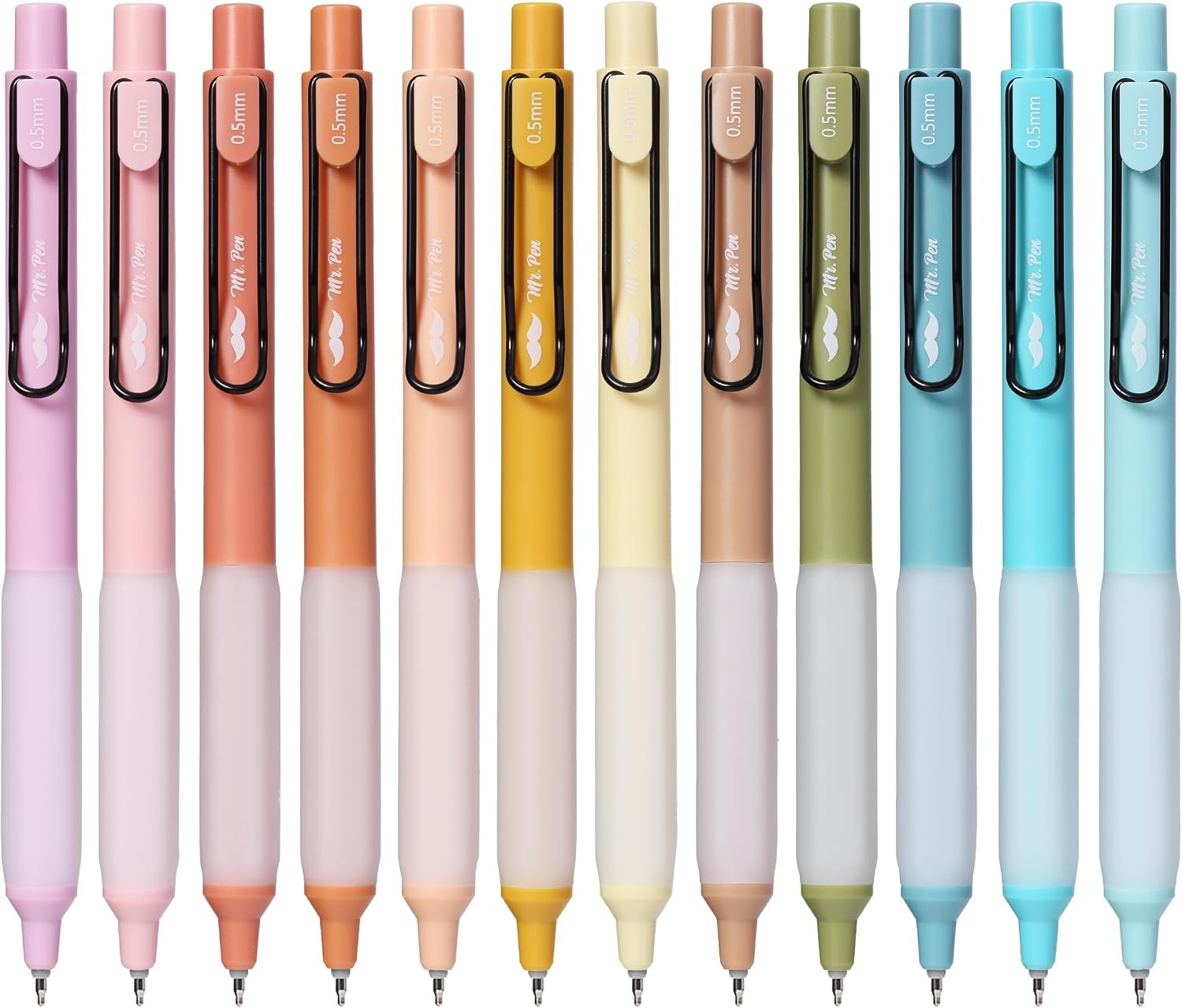 image:imageMr Pen Retractable Gel Pens with Case 12 Pack Assorted Color Ink 12 Refills Fine Point 05 mm Fast Dry Smooth Writing Cute Gel Ink Pens for Drawing Writing Planner and School Supplies