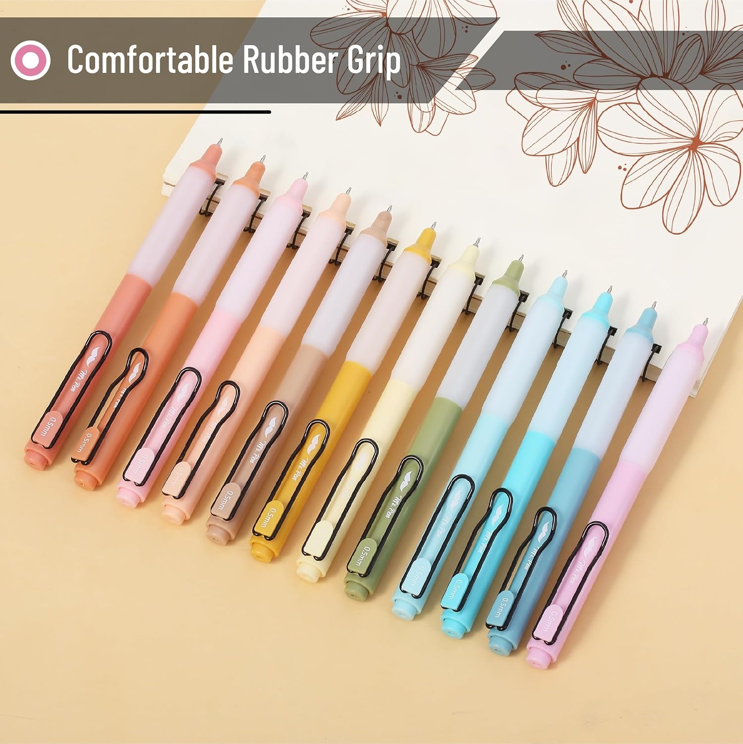 image:imageMr Pen Retractable Gel Pens with Case 12 Pack Assorted Color Ink 12 Refills Fine Point 05 mm Fast Dry Smooth Writing Cute Gel Ink Pens for Drawing Writing Planner and School Supplies