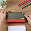 image:imageMr Pen WideOpening Pencil Case Triangle Design Compact amp Spacious Pencil Cases with 5 Mesh Pockets Bag Pouch Box Organizer for Students School Supplies Aesthetic SupplyOlive Green  Orange