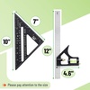 image:imageMr Pen Rafter Square and Combination Square Tool Set Black 7 Square  12 Aluminum Carpenter Square Framing Square Square Tool Woodworking Square Combo Square 7 Inch
