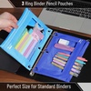 image:imageMr Pen Pencil Pouch for 3 Ring Binder 2 Pack 10x675 Smooth Zipper  Clear Window Large Capacity Pencil Case with 3 Reinforced Grommets for School Office Supplies StorageBlue Shades